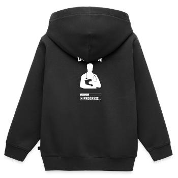 Arzt - Kinder Premium Organic Zip Hoodie - Schwarz - Hinten - AI Model Kid Male (0cm)