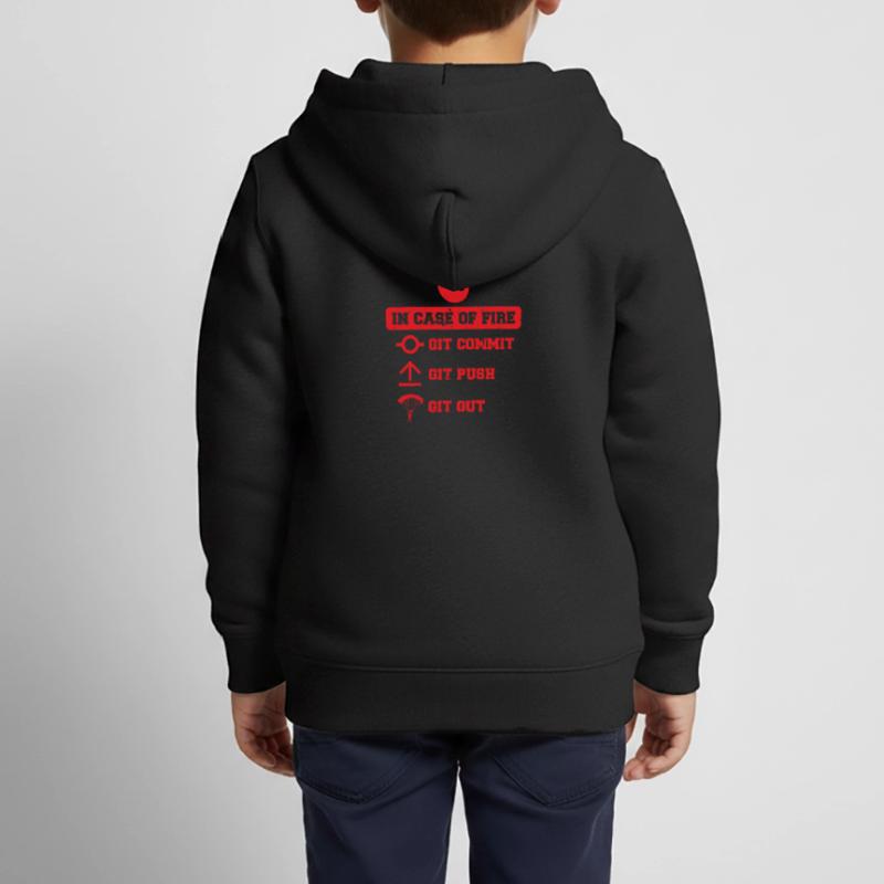 In case of fire: git commit, git push, git out Kids Premium Organic Zip-up Hoodie