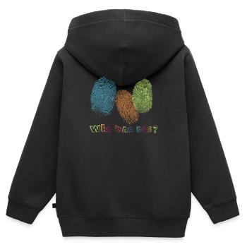 Fingerabdrücke - Wer war das? - Kinder Premium Organic Zip Hoodie - Schwarz - Hinten - AI Model Kid Male (0cm)