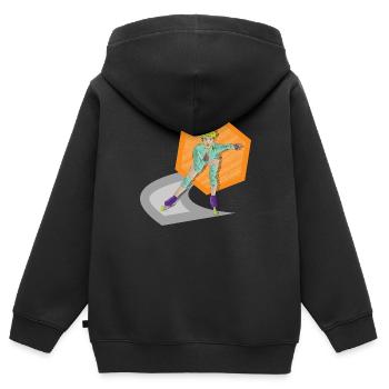 Freizeitsport skaten Skater Skaterin Roller Girl - Kinder Premium Organic Zip Hoodie - Schwarz - Hinten - AI Model Kid Male (0cm)