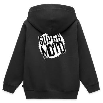 Supermoto Kettenkranz - Kinder Premium Organic Zip Hoodie - Schwarz - Hinten - AI Model Kid Male (0cm)