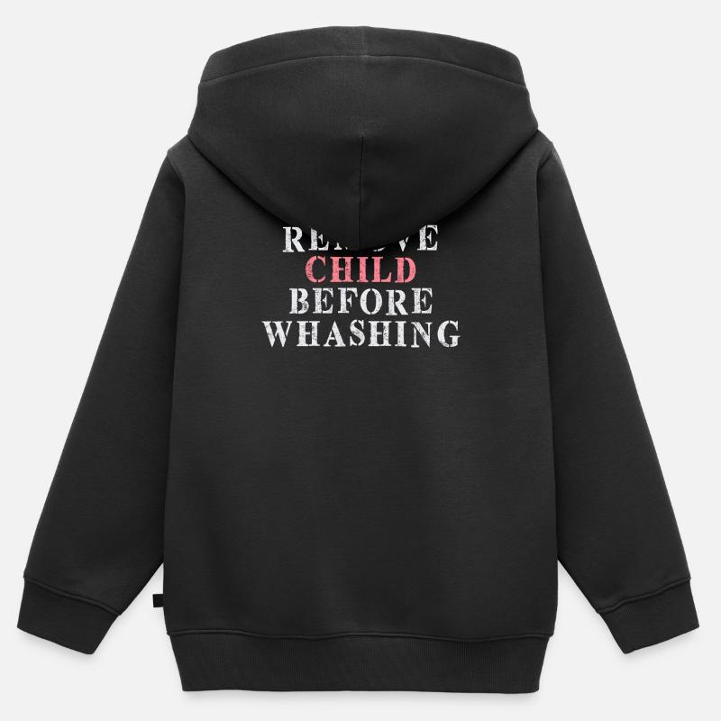 Enfants - Sweat Premium à capuche zippé enfant bio - noir