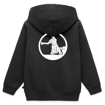 Blacksmith and anvil - Kids Premium Organic Zip-up Hoodie - black - Back - AI Model Kid Male (0cm)