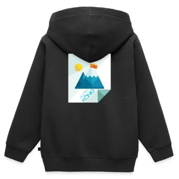 Couronne de neige des montagnes du roi des Alpes - Sweat Premium à capuche zippé enfant bio - noir - Dos - AI Model Kid Male (0cm)