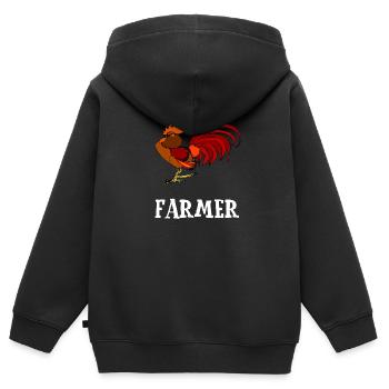 ferme - Sweat Premium à capuche zippé enfant bio - noir - Dos - AI Model Kid Male (0cm)