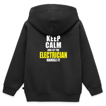 Elektriker Keep calm Sprueche Spruch Geschenk - Kinder Premium Organic Zip Hoodie - Schwarz - Hinten - AI Model Kid Male (0cm)