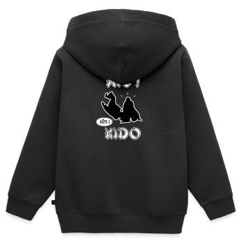 OUI! KIDO - WORDS OF WORDS - FRANCOIS VILLE - Kids Premium Organic Zip-up Hoodie - black - Back - AI Model Kid Male (0cm)