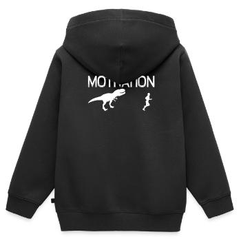 Motivation Dinosaurs 01 - Kinder Premium Organic Zip Hoodie - Schwarz - Hinten - AI Model Kid Male (0cm)