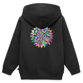 Bunt - Kinder Premium Organic Zip Hoodie - Schwarz - Hinten - AI Model Kid Male (0cm)