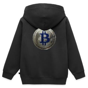 CRYPTO - Sweat Premium à capuche zippé enfant bio - noir - Dos - AI Model Kid Male (0cm)