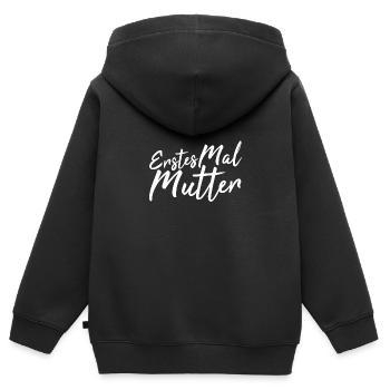Erstes Mal Mutter - Kinder Premium Organic Zip Hoodie - Schwarz - Hinten - AI Model Kid Male (0cm)