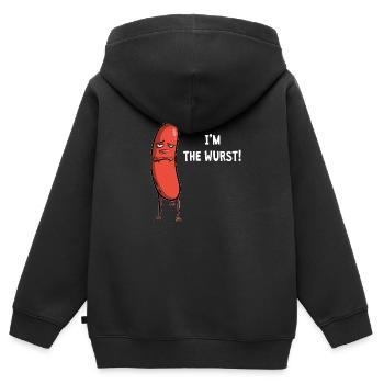 Je suis la saucisse - Sweat Premium à capuche zippé enfant bio - noir - Dos - AI Model Kid Male (0cm)