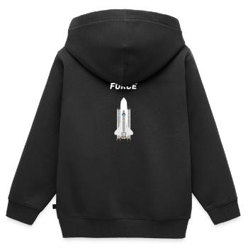 Espace - Sweat Premium à capuche zippé enfant bio - noir - Dos - AI Model Kid Male (0cm)