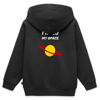 Espace - Sweat Premium à capuche zippé enfant bio - noir - Dos - AI Model Kid Male (0cm)