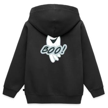 fantôme - Sweat Premium à capuche zippé enfant bio - noir - Dos - AI Model Kid Male (0cm)