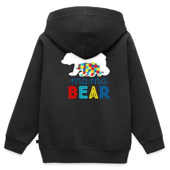 Autismus Autist ADHS Mutter Mama Asperger Geschenk - Kinder Premium Organic Zip Hoodie - Schwarz - Hinten - AI Model Kid Male (0cm)