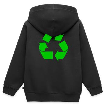 Recycling - Kinder Premium Organic Zip Hoodie - Schwarz - Hinten - AI Model Kid Male (0cm)
