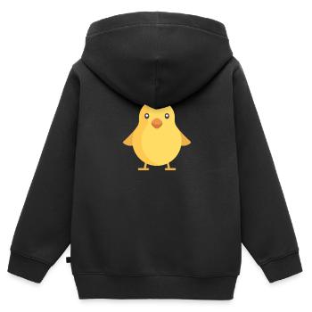 gelbes Kücken - Kinder Premium Organic Zip Hoodie - Schwarz - Hinten - AI Model Kid Male (0cm)