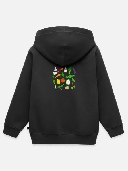 gemuese - Kinder Premium Organic Zip Hoodie - Schwarz