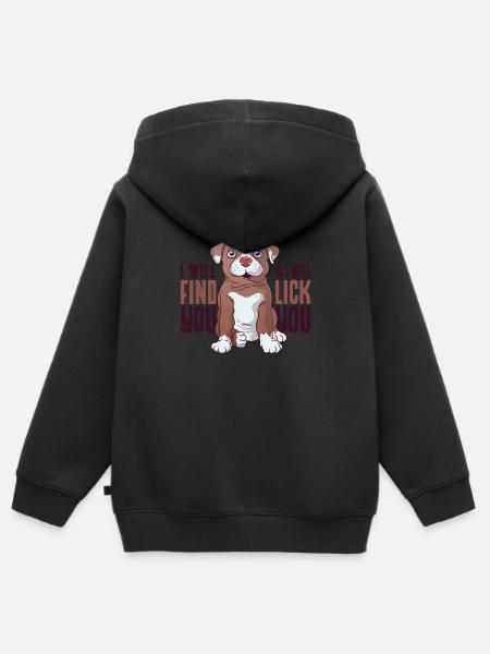 Hundeliebe - Kinder Premium Organic Zip Hoodie - Schwarz