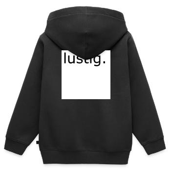 funny - Kids Premium Organic Zip-up Hoodie - black - Back - AI Model Kid Male (0cm)