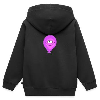 Luftballon - Kinder Premium Organic Zip Hoodie - Schwarz - Hinten - AI Model Kid Male (0cm)