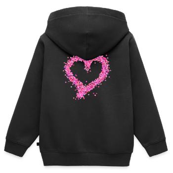 Herz pink - Kinder Premium Organic Zip Hoodie - Schwarz - Hinten - AI Model Kid Male (0cm)