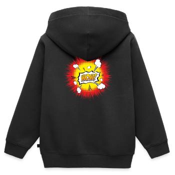 WOW EXPLOSION - Sweat Premium à capuche zippé enfant bio - noir - Dos - AI Model Kid Male (0cm)