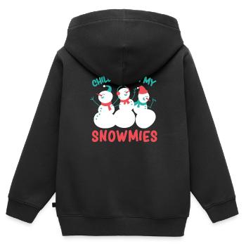 Weihnachten Mit meinen Freunden abhängen chillen - Kinder Premium Organic Zip Hoodie - Schwarz - Hinten - AI Model Kid Male (0cm)