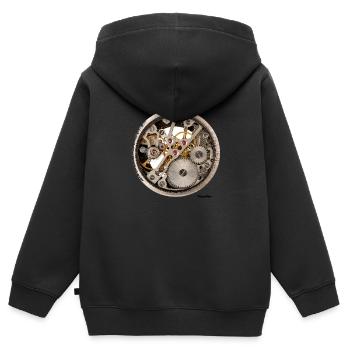 Uhrwerk-Mechanisches Ziffernblatt Design Shirt - Kinder Premium Organic Zip Hoodie - Schwarz - Hinten - AI Model Kid Male (0cm)
