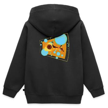Lachs - Kinder Premium Organic Zip Hoodie - Schwarz - Hinten - AI Model Kid Male (0cm)