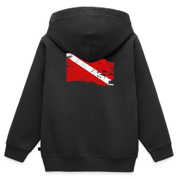 Pavillon de plongée - Sweat Premium à capuche zippé enfant bio - noir - Dos - AI Model Kid Male (0cm)