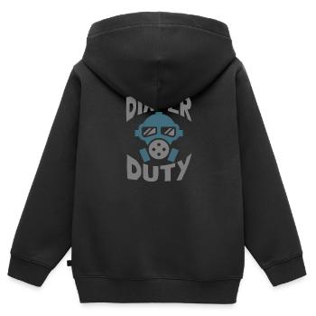 Windel wechseln - Kinder Premium Organic Zip Hoodie - Schwarz - Hinten - AI Model Kid Male (0cm)