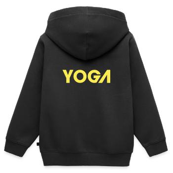 Yoga - Kinder Premium Organic Zip Hoodie - Schwarz - Hinten - AI Model Kid Male (0cm)