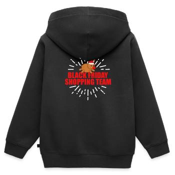 Weihnachten Black Friday Shopping Team - Geschenk - Kinder Premium Organic Zip Hoodie - Schwarz - Hinten - AI Model Kid Male (0cm)