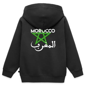 Marokko - Kinder Premium Organic Zip Hoodie - Schwarz - Hinten - AI Model Kid Male (0cm)