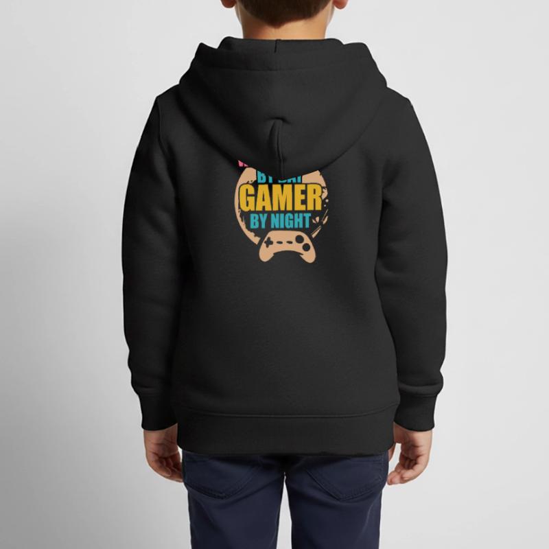 Developer Web Developer By Day Gamer By Night Sweat Premium à capuche zippé enfant bio