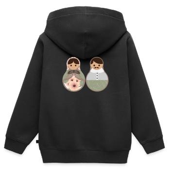 Russie Couple amoureux Matroschka poupées cadeau - Sweat Premium à capuche zippé enfant bio - noir - Dos - AI Model Kid Male (0cm)