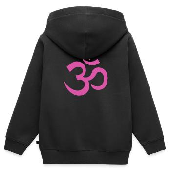 OM 23 - Sweat Premium à capuche zippé enfant bio - noir - Dos - AI Model Kid Male (0cm)