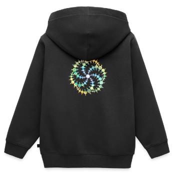 Crop Circle Spiral - Galaxy Universe - Kids Premium Organic Zip-up Hoodie - black - Back - AI Model Kid Male (0cm)