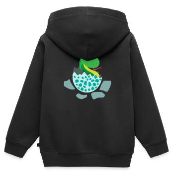 Baby Schlange schlüpfen - Geschenkidee - Kinder Premium Organic Zip Hoodie - Schwarz - Hinten - AI Model Kid Male (0cm)