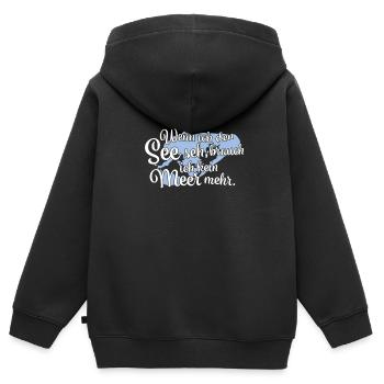 Wenn ich den See seh Senftenberger See - Kinder Premium Organic Zip Hoodie - Schwarz - Hinten - AI Model Kid Male (0cm)