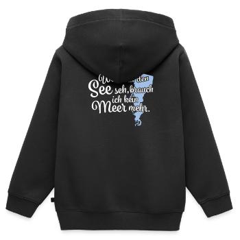 Wenn ich den See seh Spremberger See - Kinder Premium Organic Zip Hoodie - Schwarz - Hinten - AI Model Kid Male (0cm)