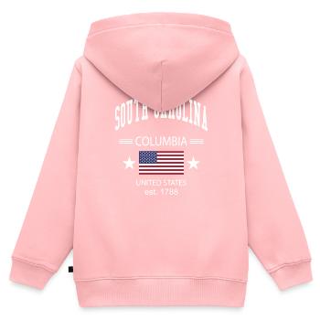 South Carolina - Kinder Premium Organic Zip Hoodie - Rosa - Hinten - AI Model Kid Female (0cm)