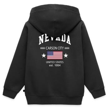 Nevada - Sweat Premium à capuche zippé enfant bio - noir - Dos - AI Model Kid Male (0cm)