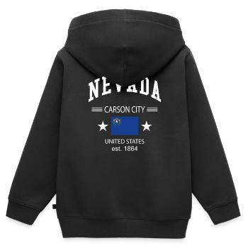Nevada - Sweat Premium à capuche zippé enfant bio - noir - Dos - AI Model Kid Male (0cm)