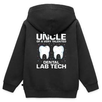 Laboratoire dentaire et technologie dentaire pour cliniques dentaires - Sweat Premium à capuche zippé enfant bio - noir - Dos - AI Model Kid Male (0cm)