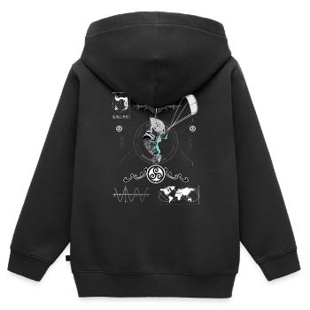Kiteboarder - Sweat Premium à capuche zippé enfant bio - noir - Dos - AI Model Kid Male (0cm)