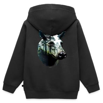 Tapir - Sweat Premium à capuche zippé enfant bio - noir - Dos - AI Model Kid Male (0cm)