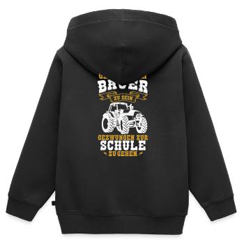 Landwirtschaft Junge Traktor Spruch Geschenk - Kinder Premium Organic Zip Hoodie - Schwarz - Hinten - AI Model Kid Male (0cm)